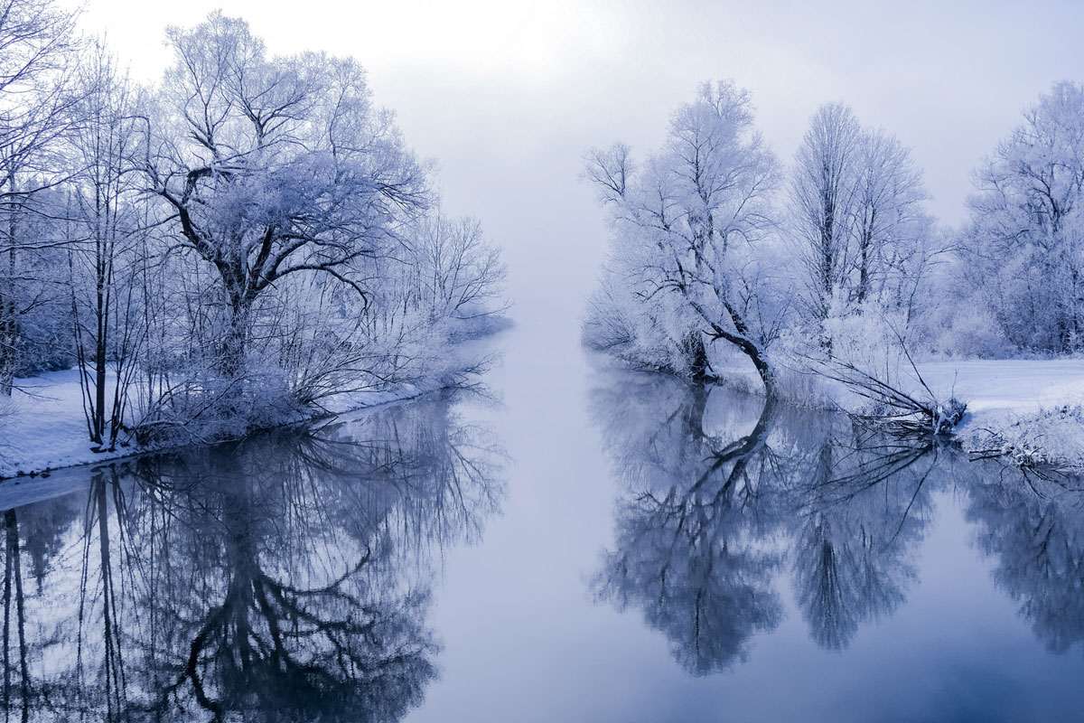 Winterlandschaft am Kochelseeabfluss, (c) Roswitha Hoffmann/NABU-naturgucker.de