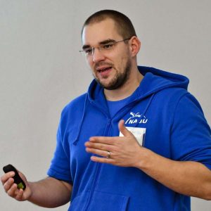 Dominik Heinz gab Einblicke in den Amphibienschutz im Steinbruch, (c) Bernd Petri