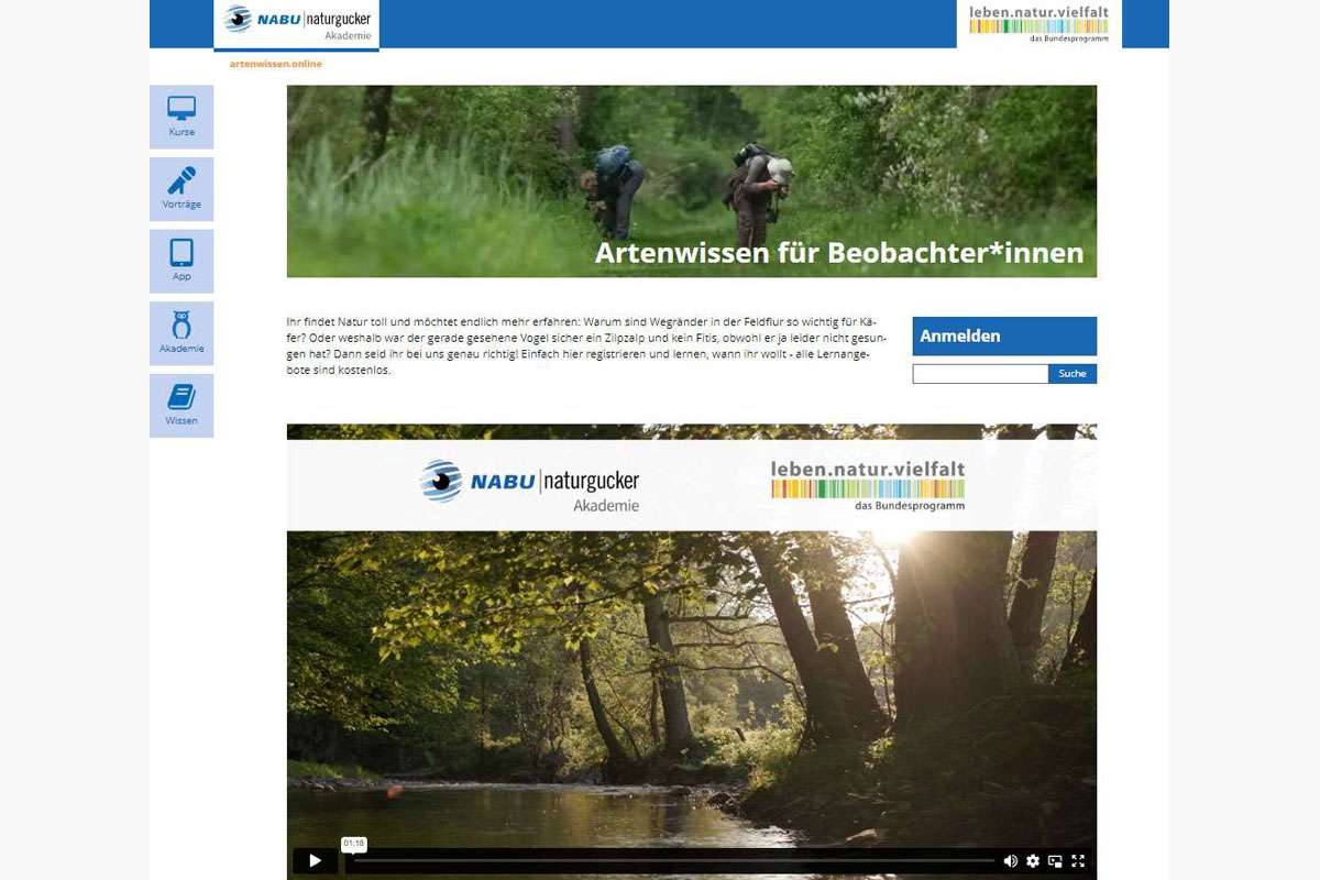 Startseite der NABU|naturgucker-Akademie