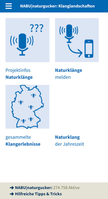 Startseite der Aktionsseite Klanglandschaften