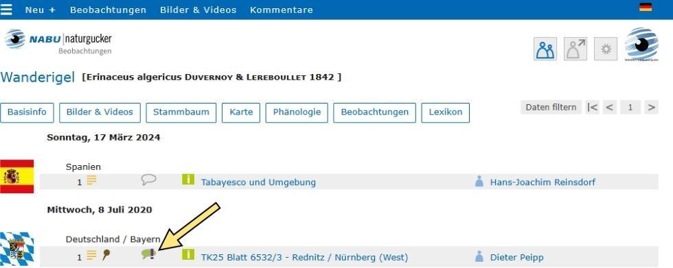Kommentar einer als unwahrscheinlich gekennzeichneten Beobachtung