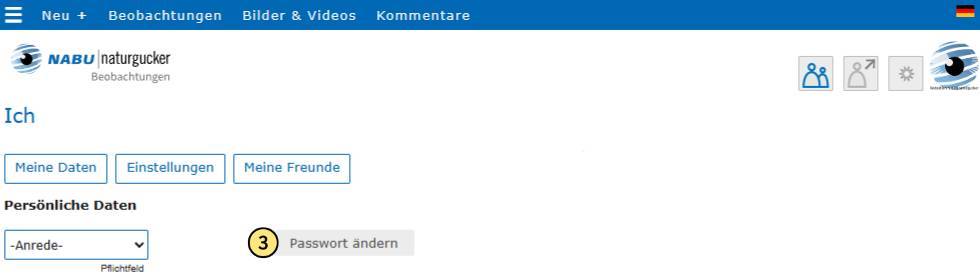 Das Passwort-Änderungsformular aufrufen