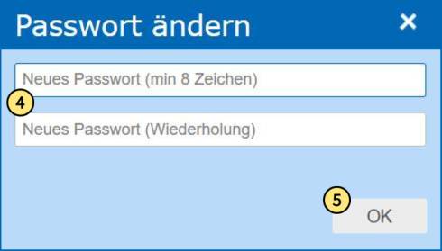 Formular zum Ändern des Passwortes